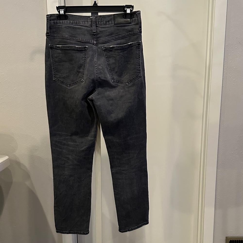 Madewell Perfect Vintage Crop Jeans Black Wash High Rise Straight Leg Size 27 - Picture 3 of 10
